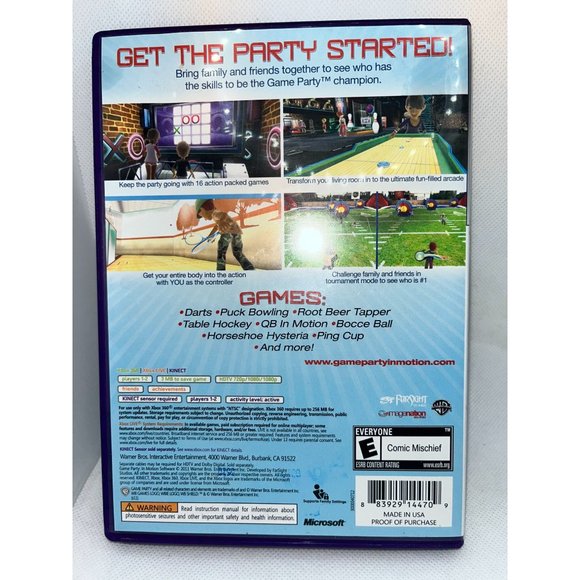 Game Party in Motion XBox 360 Kinect Platinum Hits - Picture 2 of 4